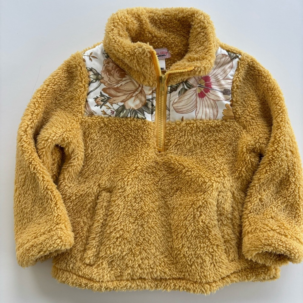 Clover Cottage Apparel Soft Fleece Jacket Baby Girl's 18‎ M Mustard Yellow Fall